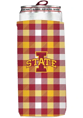 Logo Brands Iowa State Cyclones 12 oz Plaid Slim Coolie