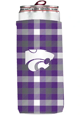 Logo Brands K-State Wildcats 12 oz Plaid Slim Coolie
