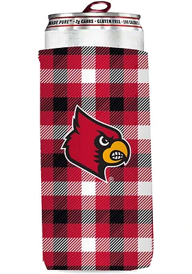 Logo Brands Louisville Cardinals 12 oz Plaid Slim Coolie