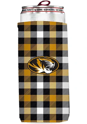 Logo Brands Missouri Tigers 12 oz Plaid Slim Coolie