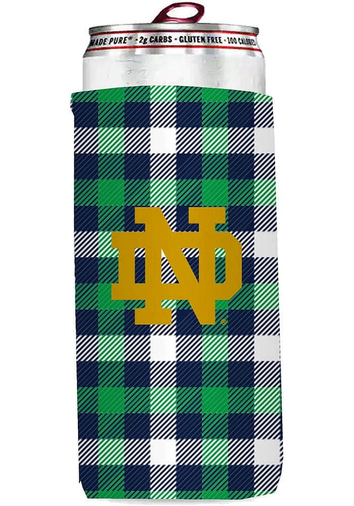 Logo Brands Notre Dame Fighting Irish 12 oz Plaid Slim Coolie