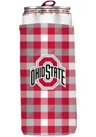 Logo Brands Ohio State Buckeyes 12 oz Plaid Slim Coolie