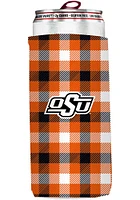 Logo Brands Oklahoma State Cowboys 12 oz Plaid Slim Coolie