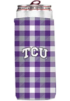Logo Brands TCU Horned Frogs 12 oz Plaid Slim Coolie