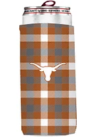 Logo Brands Texas Longhorns 12 oz Plaid Slim Coolie