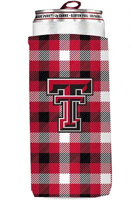 Logo Brands Texas Tech Red Raiders 12 oz Plaid Slim Coolie