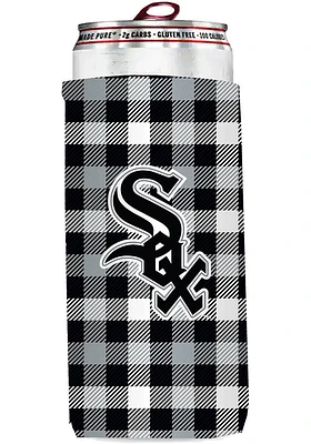 Logo Brands Chicago White Sox 12 oz Plaid Slim Coolie