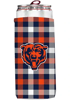 Logo Brands Chicago Bears 12 oz Plaid Slim Coolie