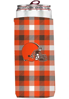 Logo Brands Cleveland Browns 12 oz Plaid Slim Coolie