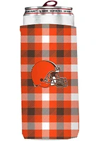 Logo Brands Cleveland Browns 12 oz Plaid Slim Coolie