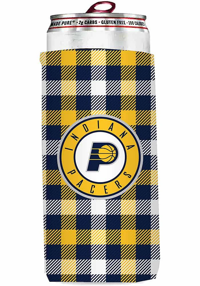 Logo Brands Indiana Pacers 12 oz Plaid Slim Coolie