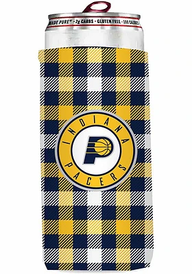 Logo Brands Indiana Pacers 12 oz Plaid Slim Coolie