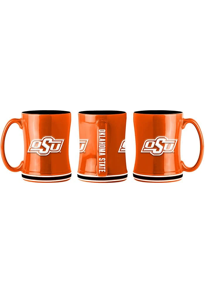 Oklahoma State Cowboys 15 oz Relief Ceramic Mug - Red