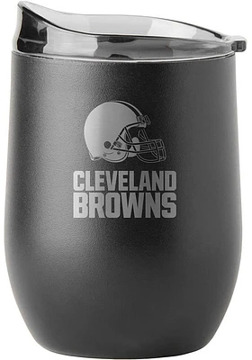Cleveland Browns 16 oz Etch Black Powder Coat Stainless Steel Stemless - Black