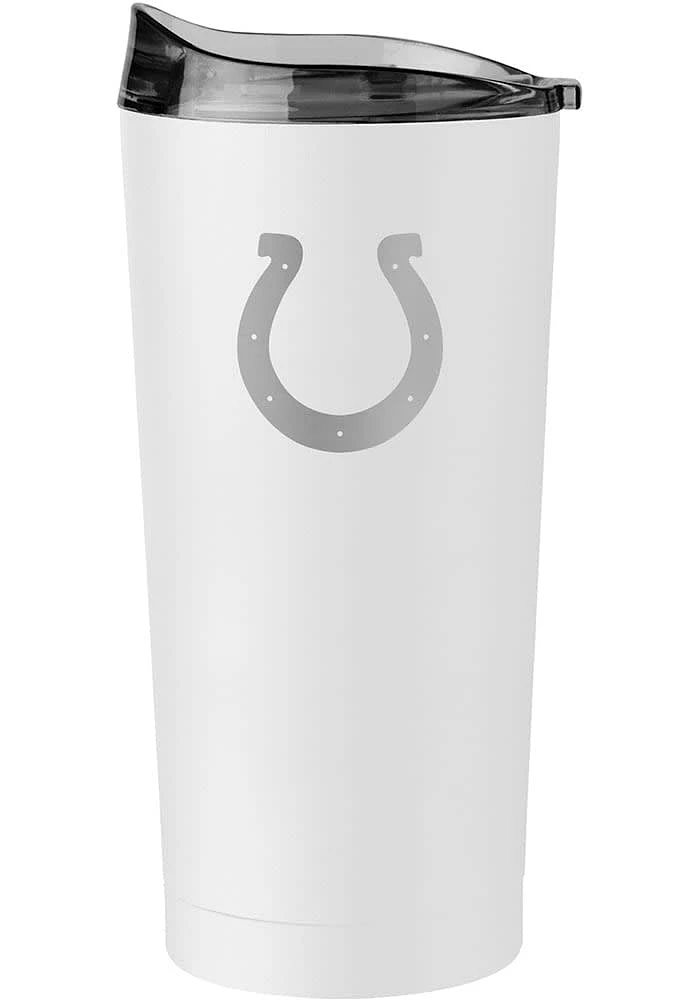 Logo Brands Indianapolis Colts 20 oz Etch White Powder Coat Stainless Steel Tumbler - White