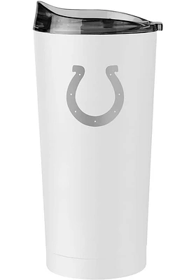 Logo Brands Indianapolis Colts 20 oz Etch White Powder Coat Stainless Steel Tumbler - White