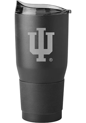 Logo Brands Indiana Hoosiers 30 oz Etch Black Powder Stainless Steel Tumbler - Black