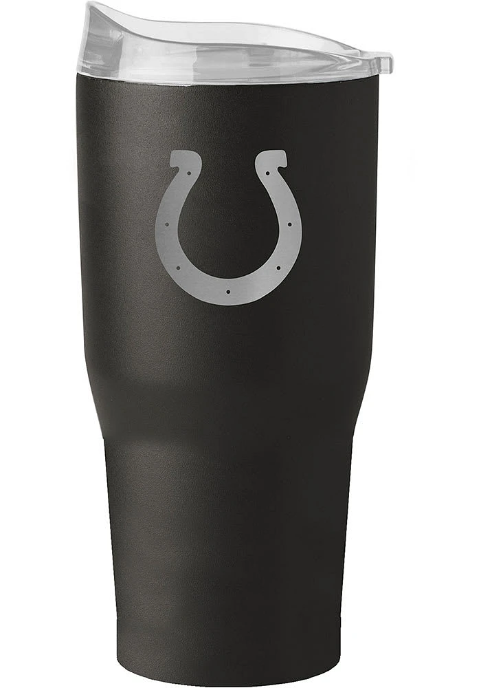Logo Brands Indianapolis Colts 30 oz Etch Black Powder Stainless Steel Tumbler - Black