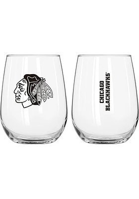 Chicago Blackhawks 16oz Stemless Wine Glass - Red