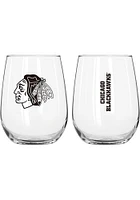 Chicago Blackhawks 16oz Stemless Wine Glass - Red