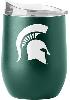 Michigan State Spartans 16 oz Flipside Powder Coat Curved Stainless Steel Stemless - Green