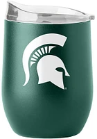 Michigan State Spartans 16 oz Flipside Powder Coat Curved Stainless Steel Stemless - Green