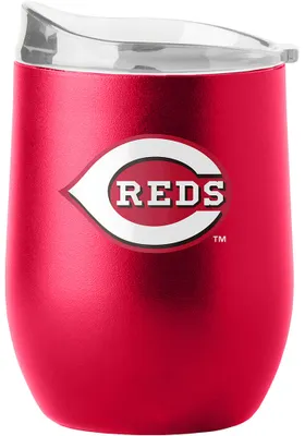 Cincinnati Reds 16 oz Flipside Powder Coat Curved Stainless Steel Stemless