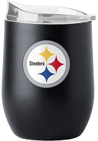 Pittsburgh Steelers 16 oz Flipside Powder Coat Curved Stainless Steel Stemless - Black