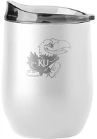Kansas Jayhawks 16oz Stainless Steel Stemless - White