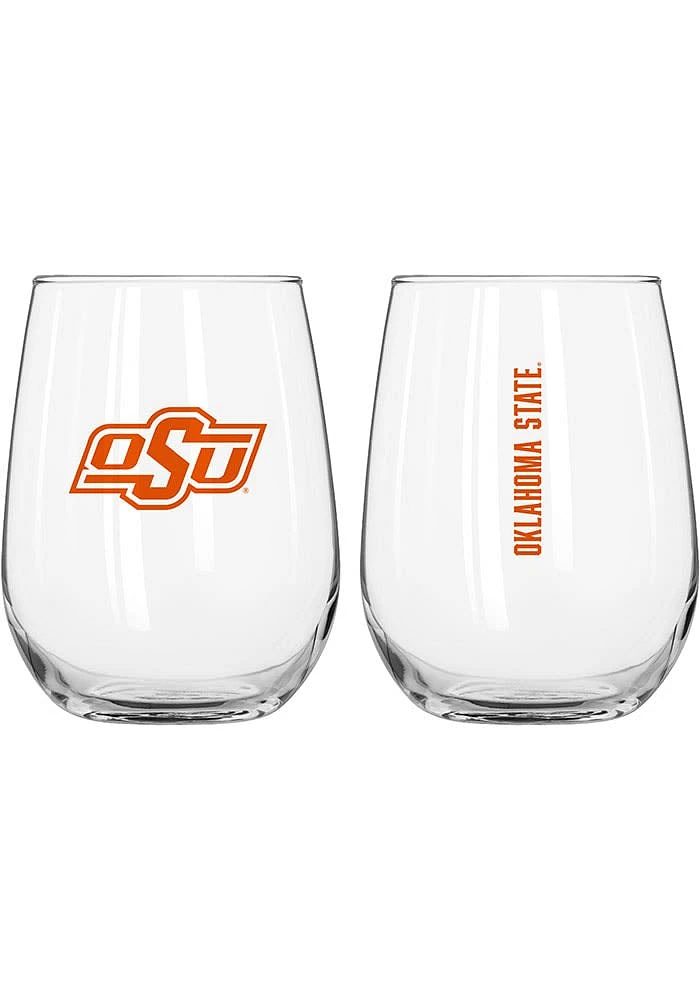 Oklahoma State Cowboys 16oz Stemless Wine Glass - Orange