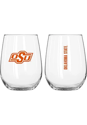 Oklahoma State Cowboys 16oz Stemless Wine Glass - Orange