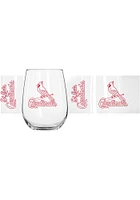 St Louis Cardinals 16oz Stemless Wine Glass - Red
