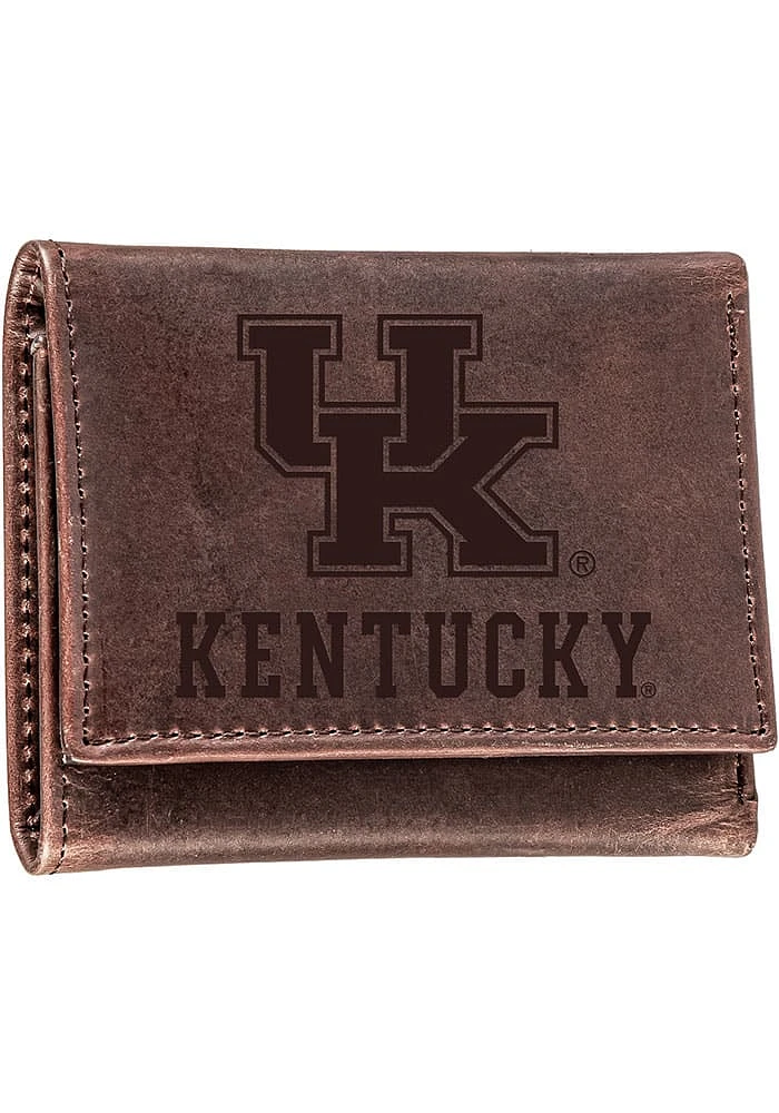 Kentucky Wildcats Leather Mens Trifold Wallet