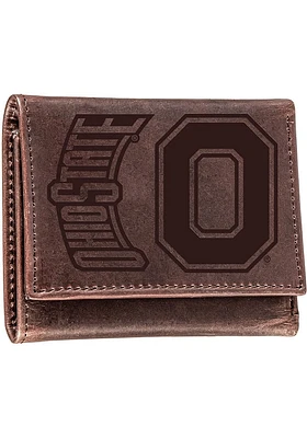 Ohio State Buckeyes Leather Mens Trifold Wallet