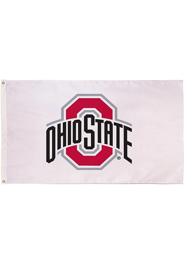 Ohio State Buckeyes 3x5 Team Logo Red Silk Screen Grommet Flag