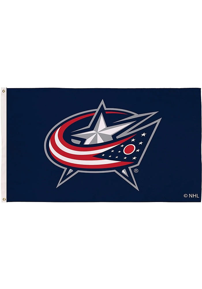 Columbus Blue Jackets 3x5 Team Logo Blue Silk Screen Grommet Flag