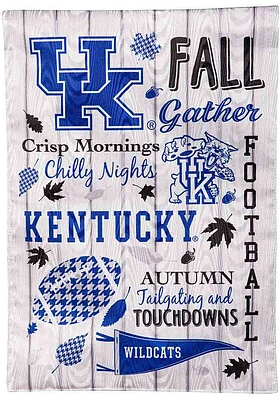 Kentucky Wildcats Fall Theme Garden Flag