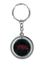 Arkansas Razorbacks Spinner Keychain - Silver