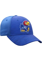 Top of the World Kansas Jayhawks Mens Blue Intrude 1Fit Design Logo Flex Hat