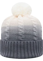 Top of the World Kansas Jayhawks Grey Dissolve Fade Cuff Pom Womens Knit Hat