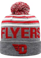 Top of the World Dayton Flyers Grey Ensuing Cuff Pom Design Mens Knit Hat