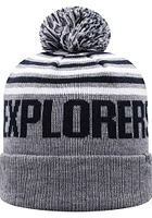 Top of the World La Salle Explorers Grey Ensuing Cuff Pom Design Mens Knit Hat