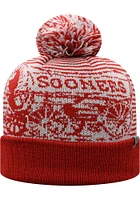 Top of the World Oklahoma Sooners Crimson Lineup Cuff Pom Mens Knit Hat