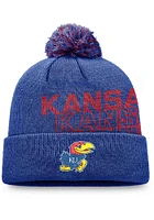 Top of the World Kansas Jayhawks Blue 184V Cuff Pom Design Mens Knit Hat