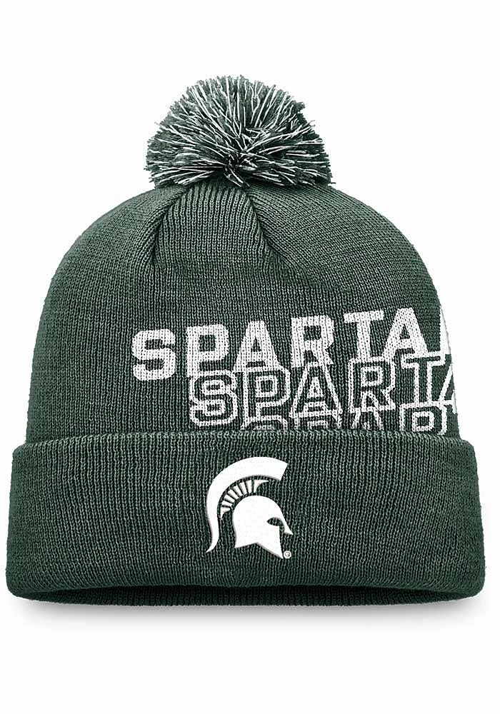 Top of the World Michigan State Spartans Green 184V Cuff Pom Classic Mens Knit Hat