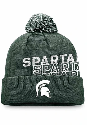 Top of the World Michigan State Spartans Green 184V Cuff Pom Classic Mens Knit Hat