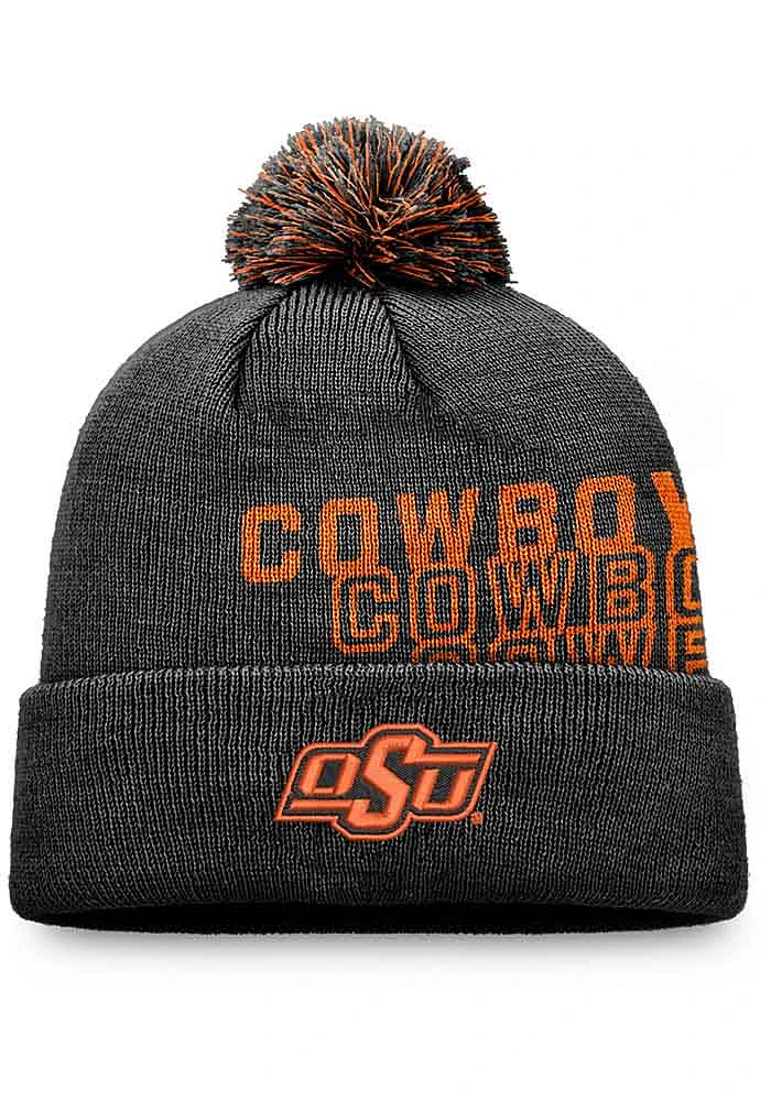 Top of the World Oklahoma State Cowboys Black 184V Cuff Pom Mens Knit Hat