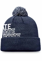 Top of the World Penn State Nittany Lions Navy Blue 184V Cuff Pom Design Graphic Mens Knit Hat