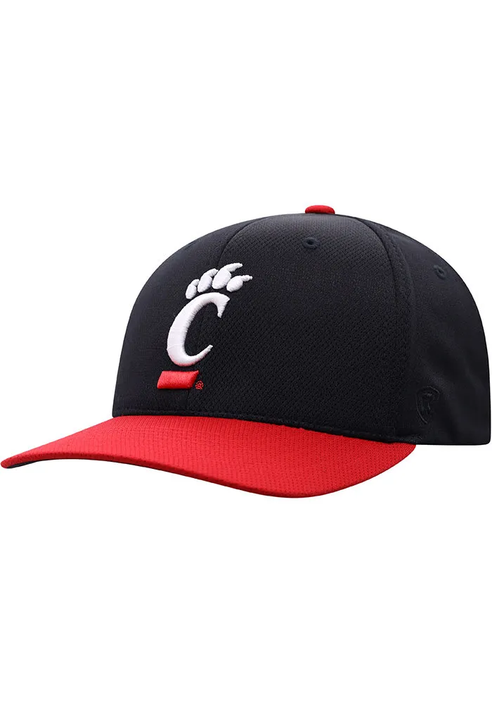 Top of the World Cincinnati Bearcats Mens Black 2T Reflex One-Fit Flex Hat