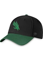 Top of the World North Texas Mean Green Mens Black 2T Reflex One-Fit Flex Hat